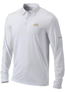 Columbia Cleveland Cavaliers Mens White Heat Seal Omni Wick Pin High Long Sleeve Polo Shirt