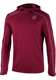 Columbia Cleveland Cavaliers Mens Red Heat Seal Omni Wick Shot Gun Long Sleeve Hoodie