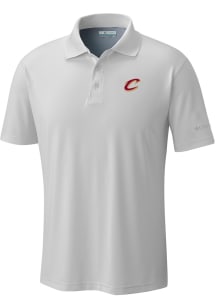 Columbia Cleveland Cavaliers Mens White Heat Seal Low Drag Offshore Polo Short Sleeve Polo