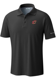 Columbia Cleveland Cavaliers Mens Black Heat Seal Low Drag Offshore Polo Short Sleeve Polo