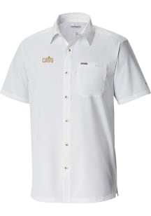 Columbia Cleveland Cavaliers Mens White Heat Seal Slack Tide Camp Short Sleeve Dress Shirt