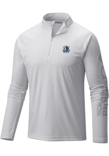 Columbia Dallas Mavericks Mens White Heat Seal Terminal Tackle Long Sleeve Qtr Zip Pullover