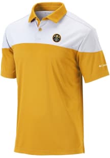 Columbia Denver Nuggets Mens Gold Heat Seal Omni Wick Best Ball Short Sleeve Polo