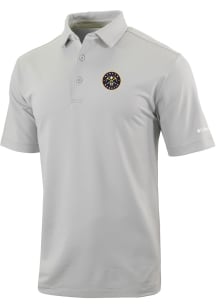 Columbia Denver Nuggets Mens Grey Heat Seal Even Lie Short Sleeve Polo