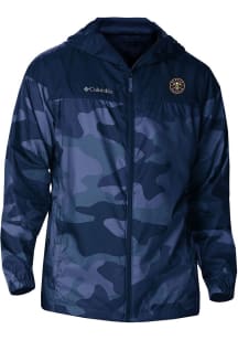 Columbia Denver Nuggets Mens Navy Blue Heat Seal Camo Flash Challenger Light Weight Jacket
