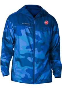 Columbia Detroit Pistons Mens Blue Heat Seal Camo Flash Challenger Light Weight Jacket