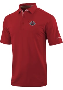 Columbia Houston Rockets Mens Red Heat Seal Even Lie Short Sleeve Polo