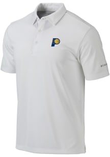 Columbia Indiana Pacers Mens White Heat Seal Omni Wick Drive Short Sleeve Polo