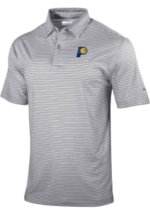 Columbia Indiana Pacers Mens Grey Heat Seal Golden Hills Polo Short Sleeve Polo