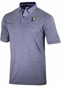 Columbia Indiana Pacers Mens Navy Blue Heat Seal Golden Hills Polo Short Sleeve Polo