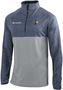 Columbia Indiana Pacers Mens Navy Blue Heat Seal Omni Wick Rockin It Long Sleeve Qtr Zip Pullover