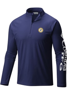Columbia Indiana Pacers Mens Navy Blue Heat Seal Terminal Tackle Long Sleeve Qtr Zip Pullover