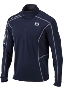 Columbia Los Angeles Clippers Mens Navy Blue Heat Seal Omni Wick Shotgun Long Sleeve Qtr Zip Pullo..
