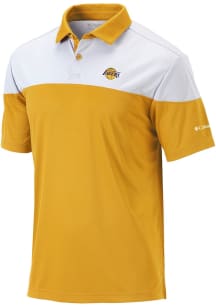 Columbia Los Angeles Lakers Mens Gold Heat Seal Omni Wick Best Ball Short Sleeve Polo