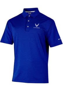 Columbia Air Force Falcons Mens Blue Sand Tee Polo Short Sleeve Polo