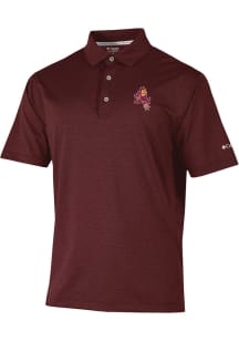 Columbia Arizona State Sun Devils Mens Maroon Sand Tee Polo Short Sleeve Polo
