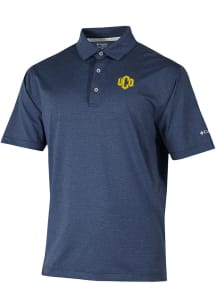 Columbia Central Oklahoma Bronchos Mens Navy Blue Sand Tee Polo Short Sleeve Polo
