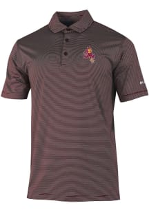 Columbia Arizona State Sun Devils Mens Maroon Double Hit Polo Short Sleeve Polo