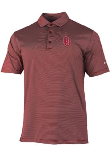 Columbia Oklahoma Sooners Mens Red Double Hit Polo Short Sleeve Polo