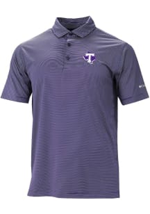 Columbia Tarleton State Texans Mens Purple Double Hit Polo Short Sleeve Polo