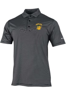 Columbia Baylor Bears Mens Black Double Hit Polo Short Sleeve Polo