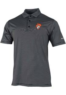 Columbia Oklahoma State Cowboys Mens Black Double Hit Polo Short Sleeve Polo