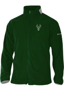 Columbia Milwaukee Bucks Mens Green Everest Ridge Fleece Medium Weight Jacket
