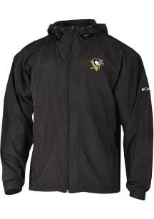 Columbia Pittsburgh Penguins Mens Black Prodigy Windbreaker Light Weight Jacket