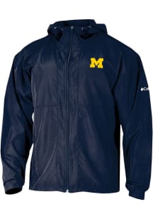 Columbia Michigan Wolverines Mens Blue Prodigy Windbreaker Light Weight Jacket