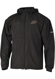 Columbia Purdue Boilermakers Mens Black Prodigy Windbreaker Light Weight Jacket
