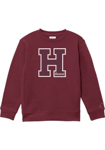 Harvard Crimson Youth Maroon Block Letter Long Sleeve Crew Sweatshirt