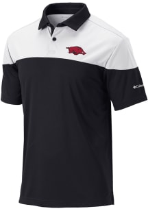 Columbia Arkansas Razorbacks Mens Black Heat Seal Omni Wick Best Ball Short Sleeve Polo