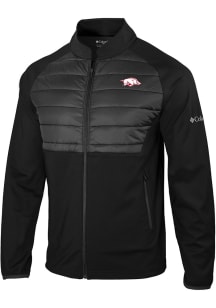 Columbia Arkansas Razorbacks Mens Black Heat Seal In the Element Medium Weight Jacket