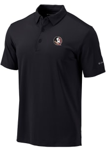 Columbia Florida State Seminoles Mens Black Heat Seal Omni Wick Drive Short Sleeve Polo