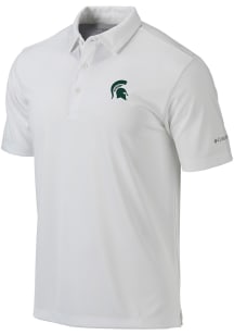 Columbia Michigan State Spartans Mens White Heat Seal Omni Wick Drive Short Sleeve Polo
