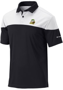 Columbia Oregon Ducks Mens Black Heat Seal Omni Wick Best Ball Short Sleeve Polo