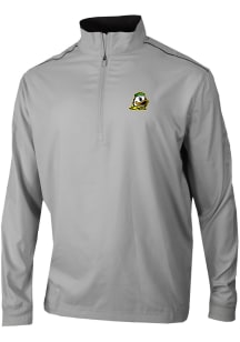 Columbia Oregon Ducks Mens Grey Heat Seal Bogey's Paradise Long Sleeve Qtr Zip Pullover