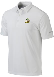 Columbia Oregon Ducks Mens White Heat Seal Omni Wick Drive Short Sleeve Polo