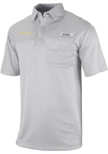 Columbia Oregon Ducks Mens Grey Heat Seal Omni Wick Flycaster Short Sleeve Polo