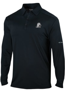 Columbia Oregon Ducks Mens Black Heat Seal Omni Wick Pin High Long Sleeve Polo Shirt