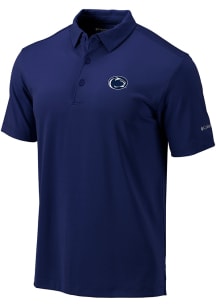 Columbia Penn State Nittany Lions Mens Navy Blue Heat Seal Omni Wick Drive Short Sleeve Polo