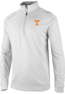 Columbia Tennessee Volunteers Mens White Heat Seal Oakland Downs Long Sleeve Qtr Zip Pullover