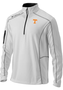 Columbia Tennessee Volunteers Mens White Heat Seal Omni Wick Shotgun Long Sleeve Qtr Zip Pullover