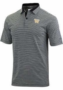 Columbia Washington Huskies Mens Black Heat Seal Golden Hills Polo Short Sleeve Polo