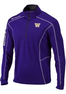 Columbia Washington Huskies Mens Purple Heat Seal Omni Wick Shotgun Long Sleeve Qtr Zip Pullover