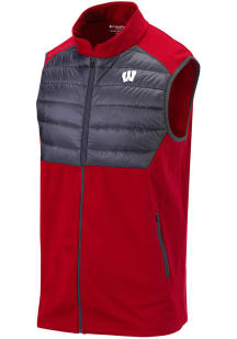 Columbia Wisconsin Badgers Mens Red Heat Seal In The Element Vest Sleeveless Jacket
