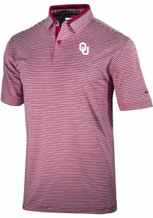 Columbia Oklahoma Sooners Mens Red Heat Seal Golden Hills Polo Short Sleeve Polo