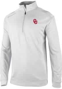 Columbia Oklahoma Sooners Mens White Heat Seal Oakland Downs Long Sleeve Qtr Zip Pullover