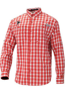 Columbia Atlanta Falcons Mens Red Heat Seal Super Tamiami LS T Long Sleeve Dress Shirt