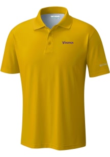 Columbia Minnesota Vikings Mens Yellow Heat Seal Low Drag Offshore Polo Short Sleeve Polo